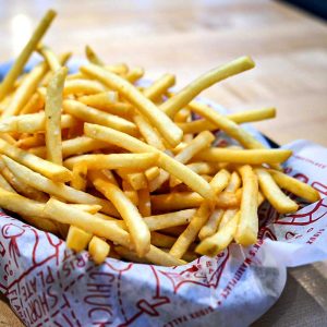 Side of french fries with choice of seasoning. **may contain fish, soy, egg, wheat, dairy**