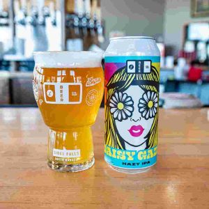 (Hazy IPA, 6.8% ABV);
Juicy and citrusy, this highly drinkable Hazy IPA is our flagship brew. Crafted with Mosaic, Citra, and Simcoe hops over a smooth base of 2-row, oats, wheat, spelt, and Munich, and finished with our house English yeast.